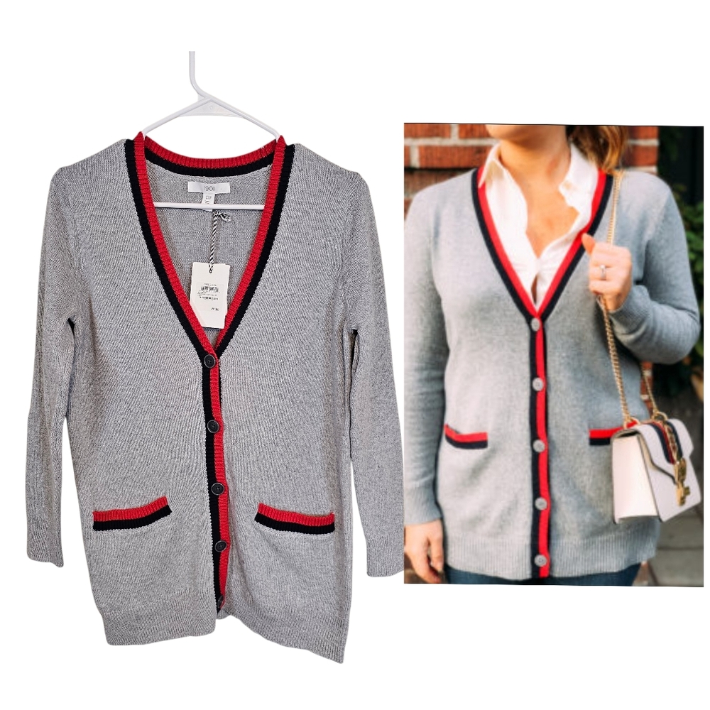 1901 Wool Blend Long Academic Preppy Oversized Cardigan Sweater